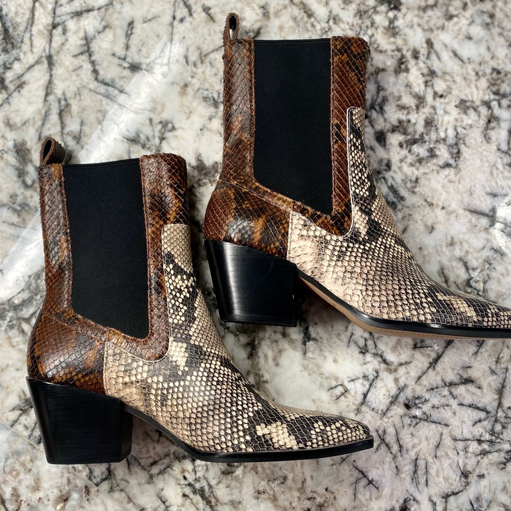 Womens Dolce Vita Snake-print Boots; Size 8